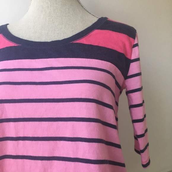 Pink and Navy Striped Crop Top - Picture 5 of 8
